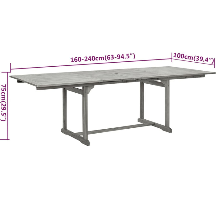Set mobilier de grădină, 9 piese, lemn masiv de acacia - WALTI WALTI