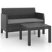 Set mobilier de grădină cu perne, 2 piese, antracit, PP ratan - WALTI WALTI
