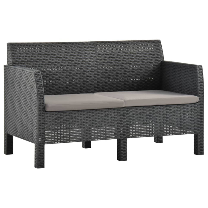 Set mobilier de grădină cu perne, 2 piese, antracit, PP ratan - WALTI WALTI