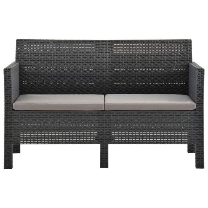 Set mobilier de grădină cu perne, 2 piese, antracit, PP ratan - WALTI WALTI