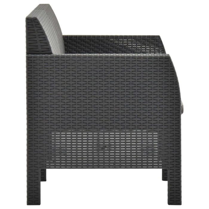 Set mobilier de grădină cu perne, 2 piese, antracit, PP ratan - WALTI WALTI