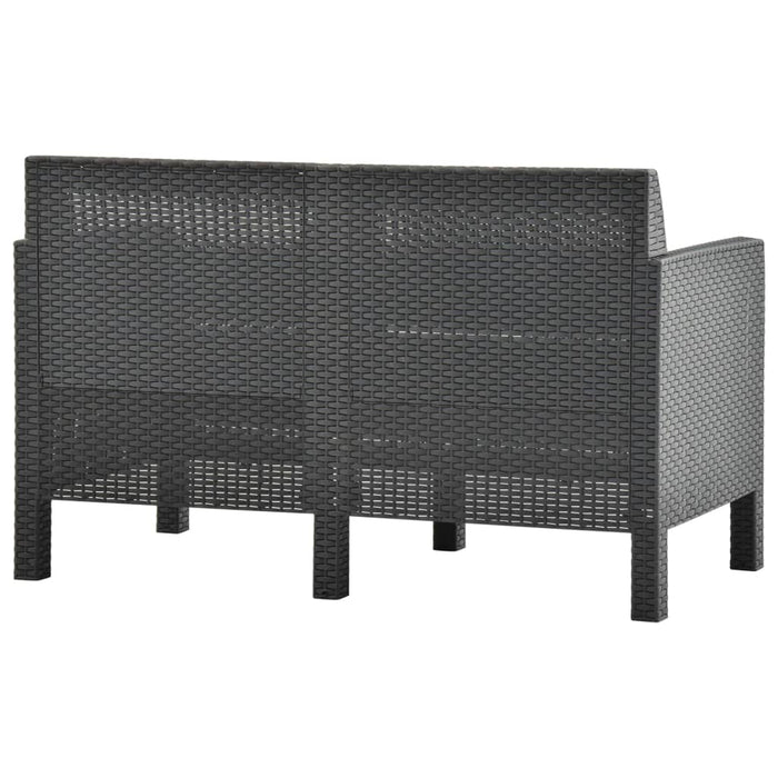 Set mobilier de grădină cu perne, 2 piese, antracit, PP ratan - WALTI WALTI