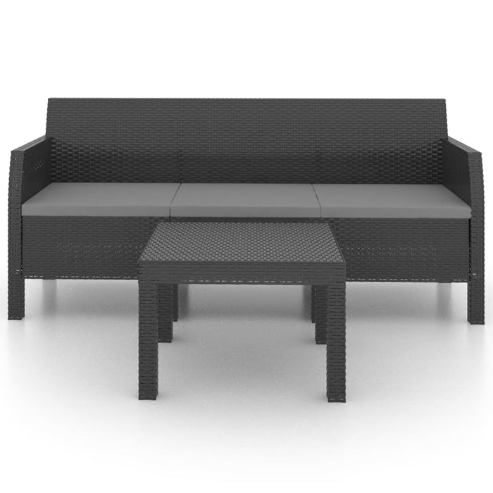 Set mobilier de grădină cu perne, 2 piese, antracit, PP ratan - WALTI WALTI