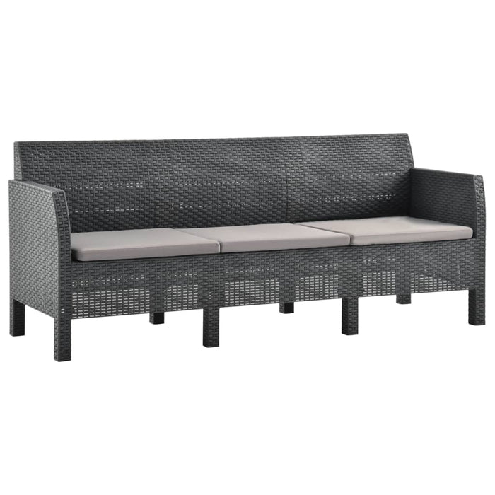Set mobilier de grădină cu perne, 2 piese, antracit, PP ratan - WALTI WALTI