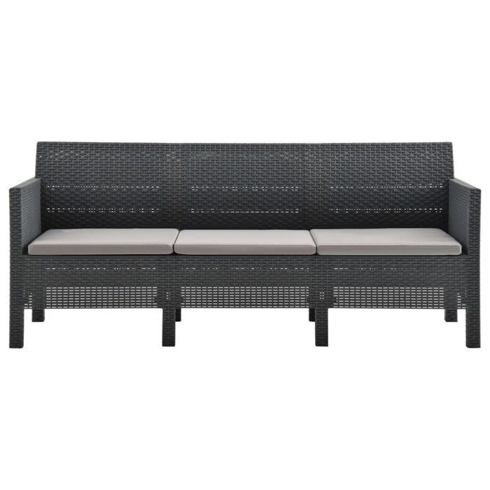 Set mobilier de grădină cu perne, 2 piese, antracit, PP ratan - WALTI WALTI