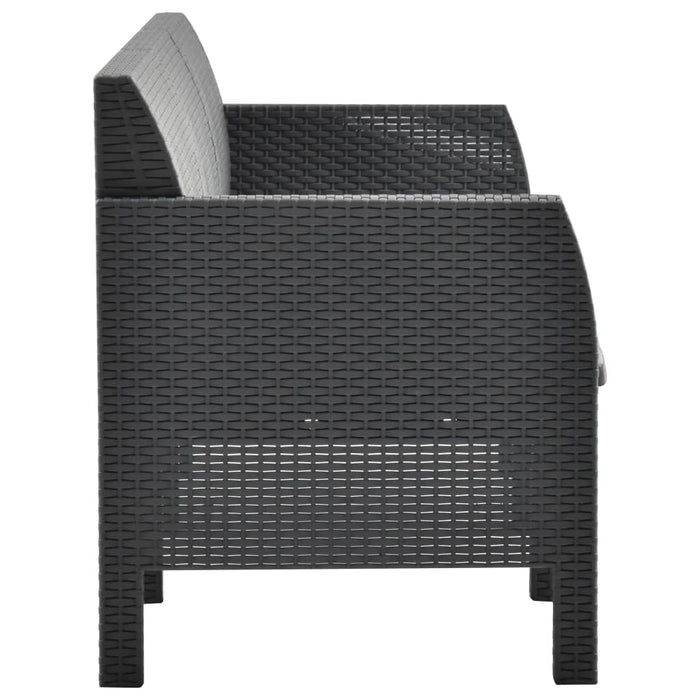 Set mobilier de grădină cu perne, 2 piese, antracit, PP ratan - WALTI WALTI