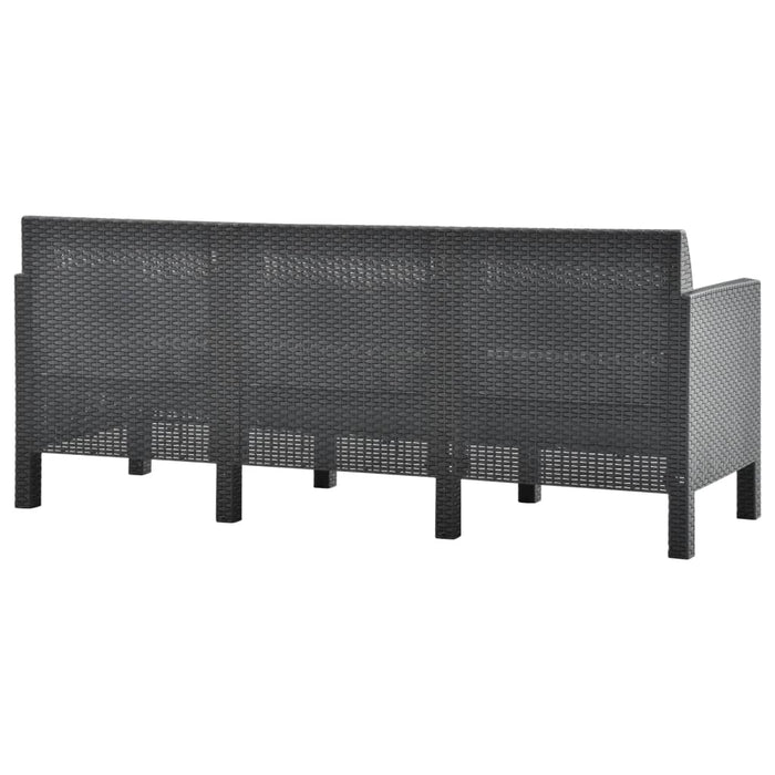 Set mobilier de grădină cu perne, 2 piese, antracit, PP ratan - WALTI WALTI