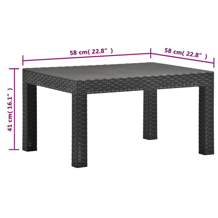 Set mobilier de grădină cu perne, 2 piese, antracit, PP ratan WALTI