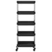 Cărucior de bucătărie 5 niveluri negru 42x29x128 cm fier și ABS - WALTI WALTI