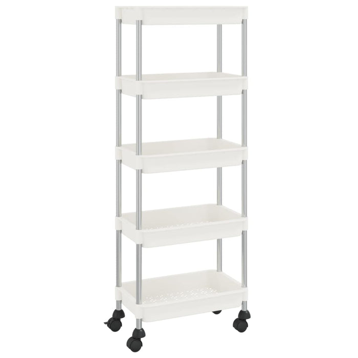 Cărucior de bucătărie 5 niveluri alb 42x29x128 cm fier și ABS - WALTI WALTI