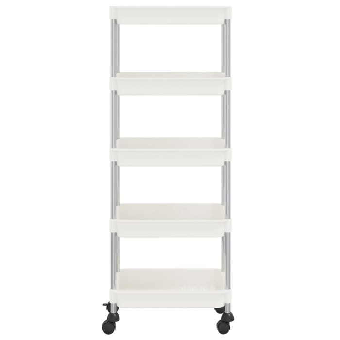 Cărucior de bucătărie 5 niveluri alb 42x29x128 cm fier și ABS - WALTI WALTI