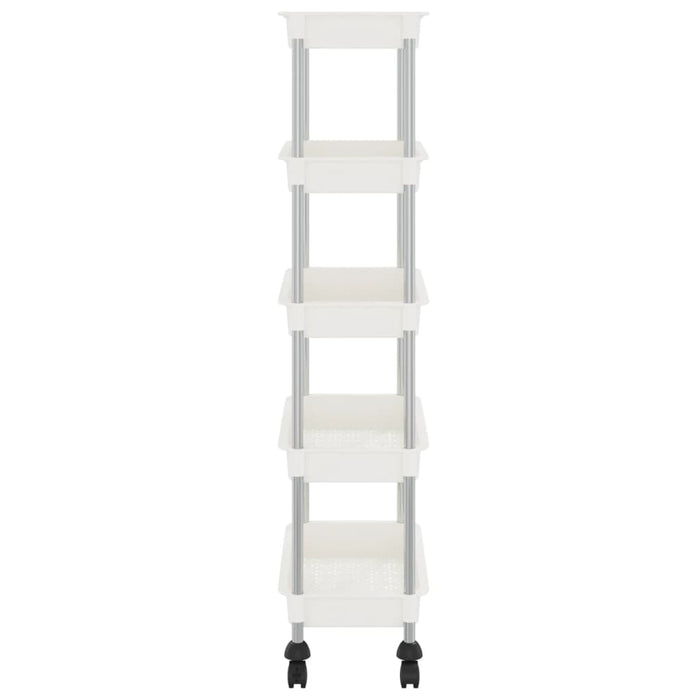 Cărucior de bucătărie 5 niveluri alb 42x29x128 cm fier și ABS - WALTI WALTI