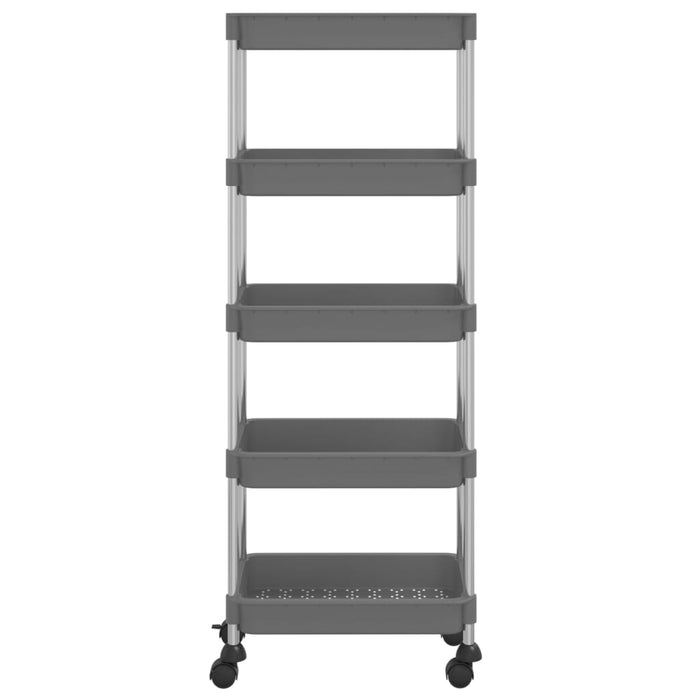 Cărucior de bucătărie 5 niveluri gri 42x29x128 cm fier și ABS - WALTI WALTI