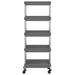 Cărucior de bucătărie 5 niveluri gri 42x29x128 cm fier și ABS - WALTI WALTI