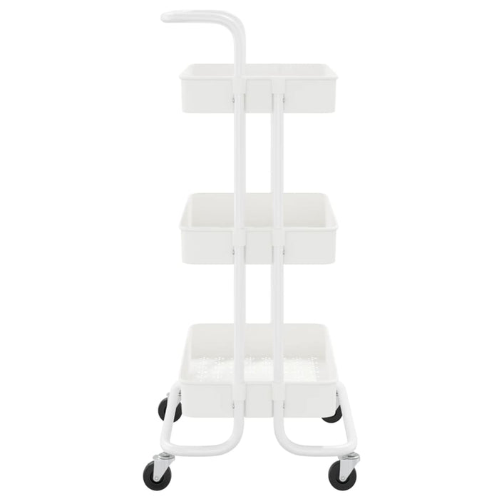 Cărucior de bucătărie 3 niveluri alb 42x35x85 cm fier și ABS - WALTI WALTI