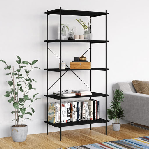 Unitate cu rafturi pe 5 niveluri, negru, 80x40x163 cm - WALTI WALTI