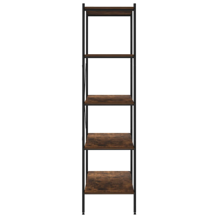 Unitate de rafturi pe 5 niveluri negru și natural, 80x40x163 cm WALTI