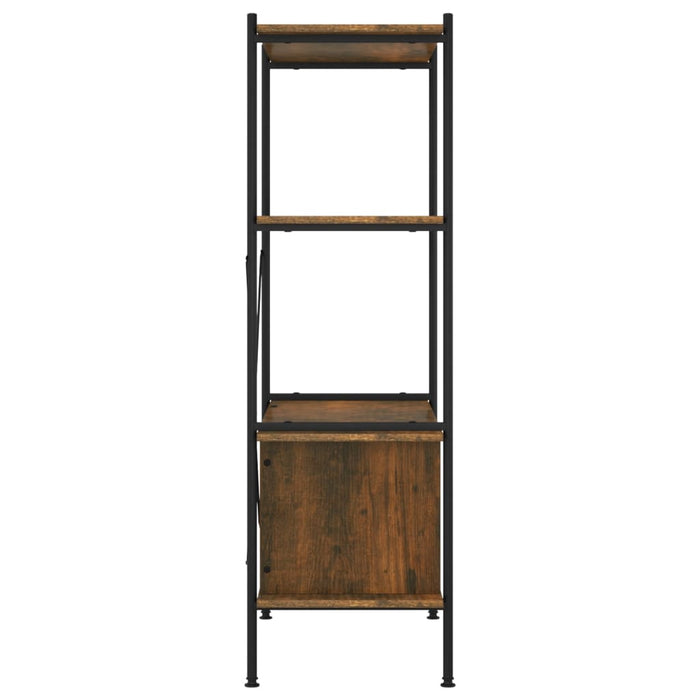 Unitate rafturi cu 4 niveluri și dulap, 80x40x130 cm oțel&lemn - WALTI WALTI