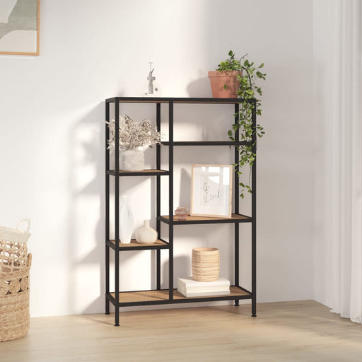 Bibliotecă, 80x30x120 cm, oțel și lemn prelucrat - WALTI WALTI