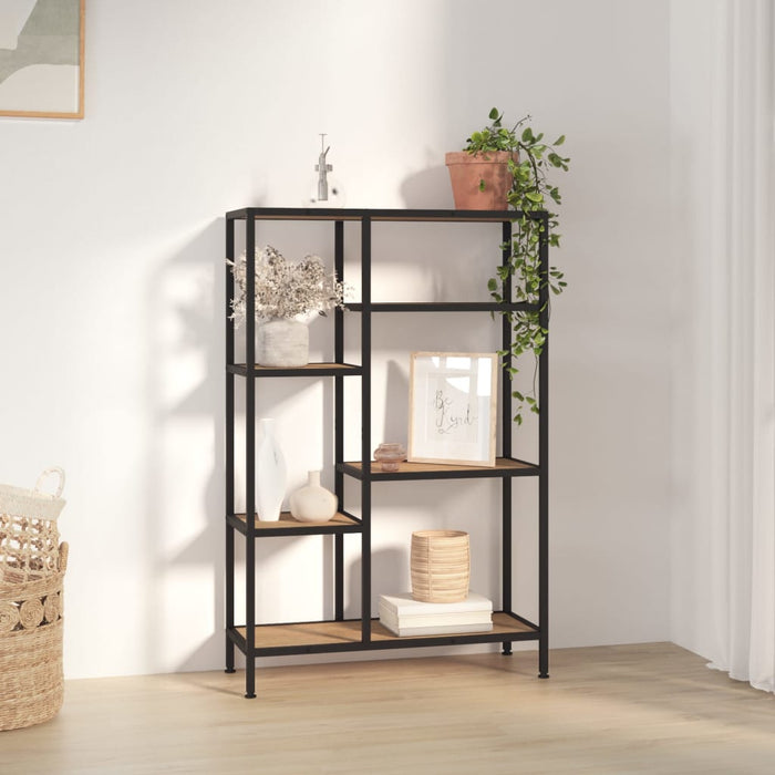 Bibliotecă, 80x30x120 cm, oțel și lemn prelucrat - WALTI WALTI