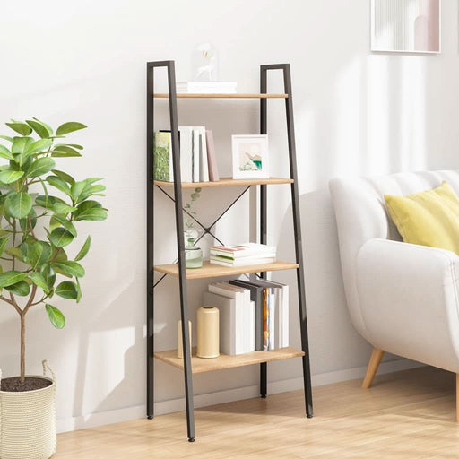 Raft vertical cu 4 niveluri, maro deschis/negru, 56x35x140 cm - WALTI WALTI