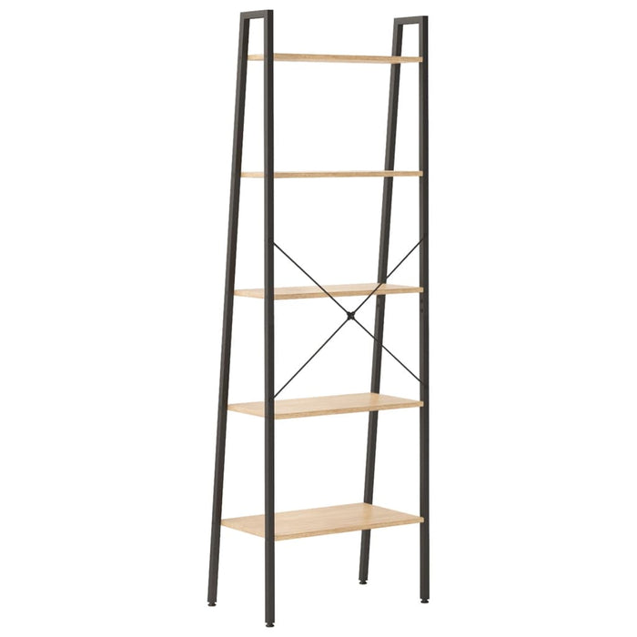 Raft vertical cu 5 niveluri, maro deschis/negru, 56x35x174 cm WALTI