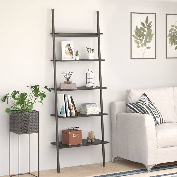 Raft înclinat, cu 5 niveluri, negru, 64x34x185,5 cm - WALTI WALTI