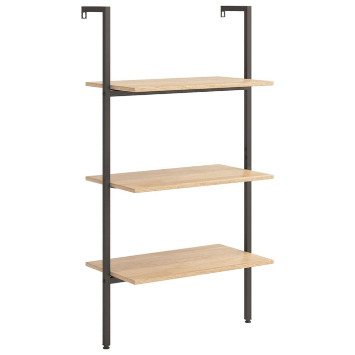 Raft înclinat cu 3 niveluri maro deschis / negru 64x35x120,5 cm WALTI