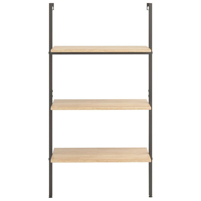 Raft înclinat cu 3 niveluri maro deschis / negru 64x35x120,5 cm WALTI