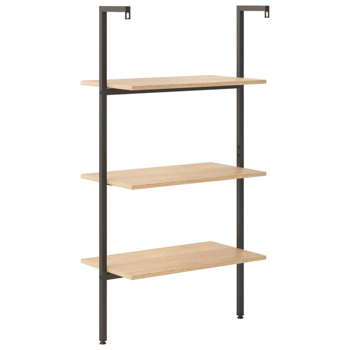 Raft înclinat cu 3 niveluri maro deschis / negru 64x35x120,5 cm WALTI