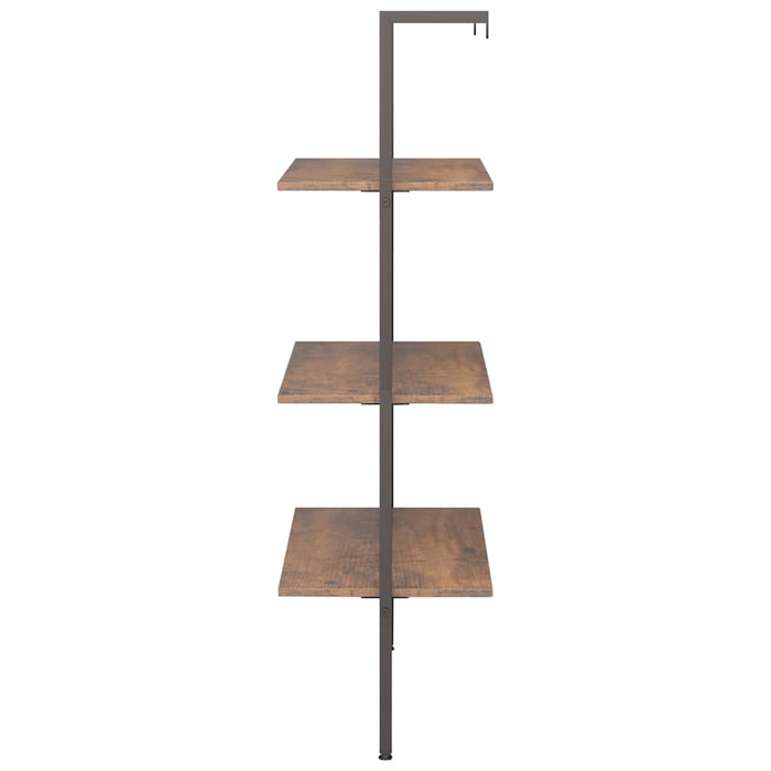 Raft înclinat cu 3 niveluri maro închis / negru 64x35x120,5 cm WALTI