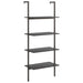 Raft sprijinit, cu 4 niveluri, negru, 64x35x152,5 cm - WALTI WALTI