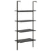 Raft sprijinit, cu 4 niveluri, negru, 64x35x152,5 cm - WALTI WALTI