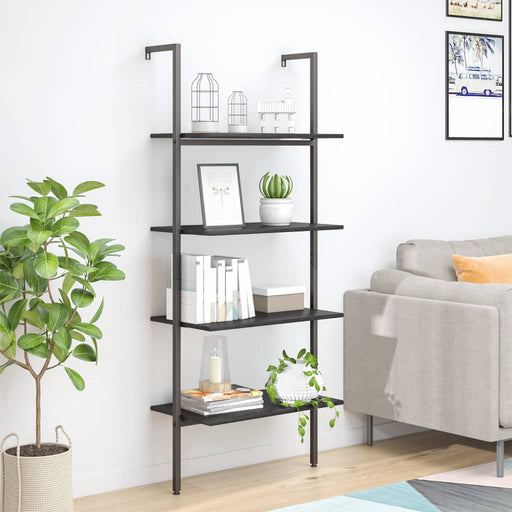 Raft sprijinit, cu 4 niveluri, negru, 64x35x152,5 cm - WALTI WALTI