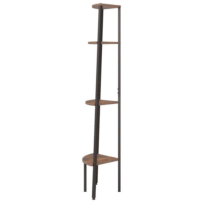 Raft de colț cu 4 niveluri, maro închis și negru, 45,5x31,5x150 cm WALTI