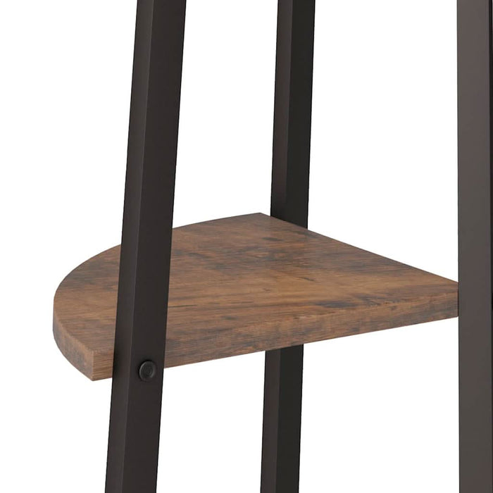 Raft de colț cu 4 niveluri, maro închis și negru, 45,5x31,5x150 cm WALTI
