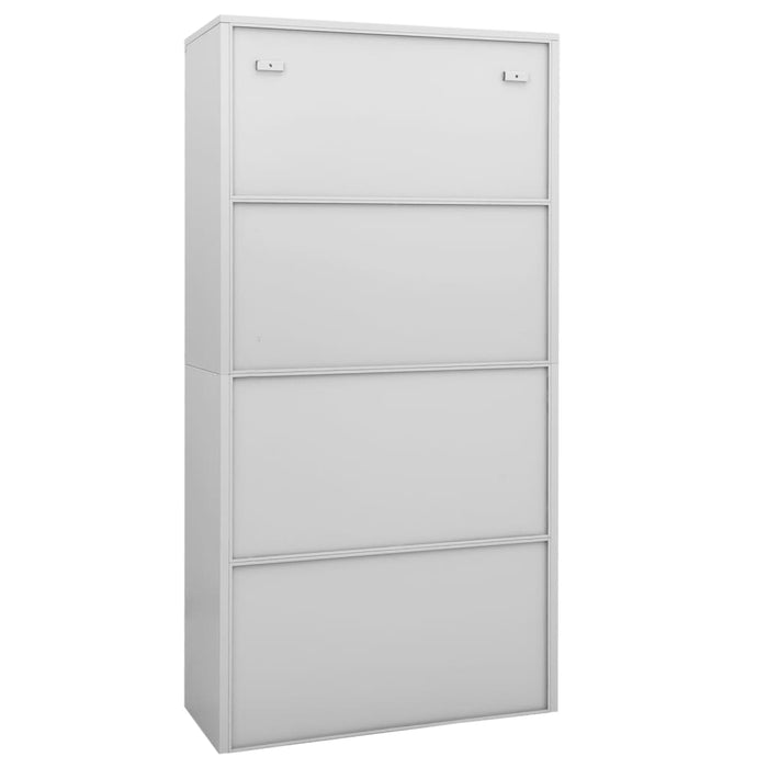 Dulap de birou gri deschis 90x40x180 cm oțel/sticlă securizată - WALTI WALTI