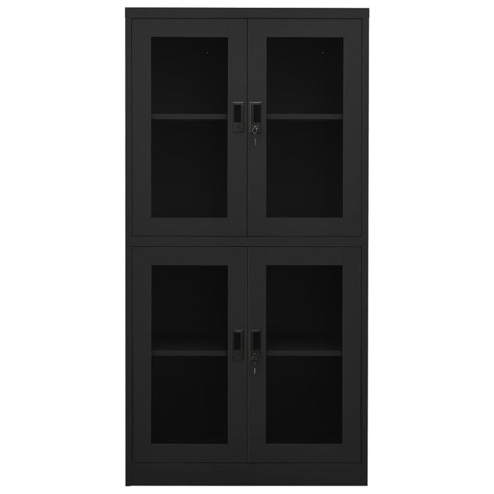 Dulap de birou, antracit, 90x40x180 cm, oțel/sticlă securizată WALTI