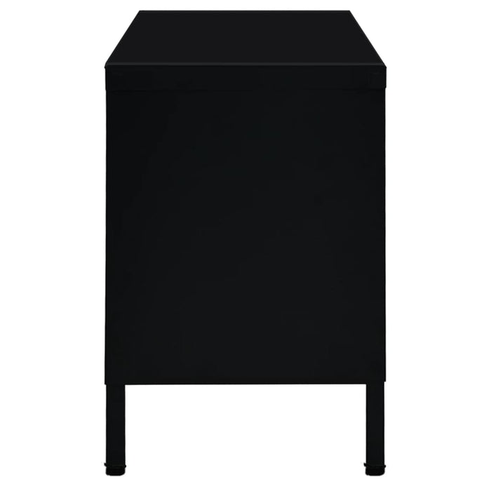 Dulap TV, negru, 90x30x44 cm, oțel și sticlă - WALTI WALTI