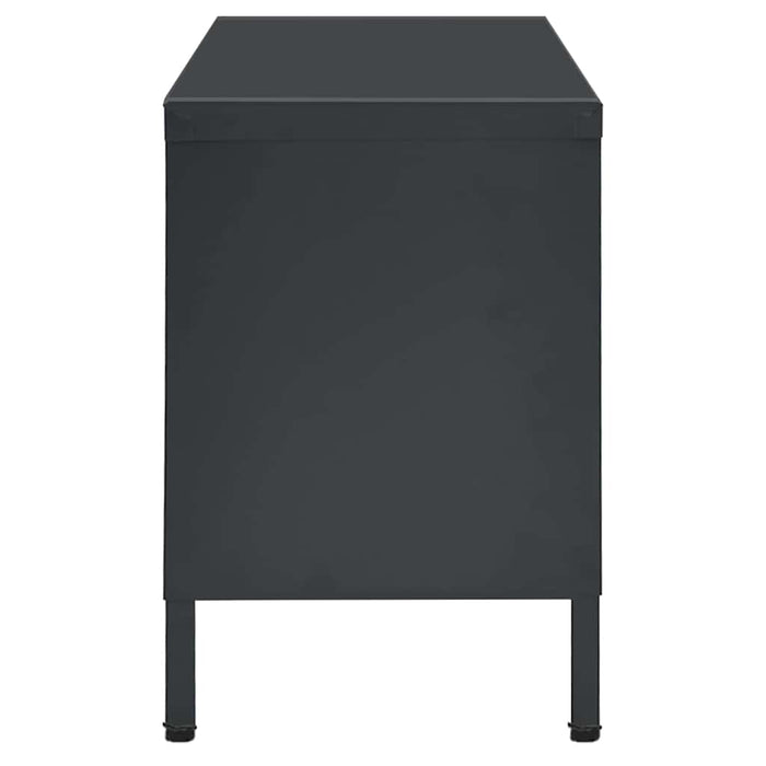 Dulap TV, antracit, 90x30x44 cm, oțel și sticlă WALTI
