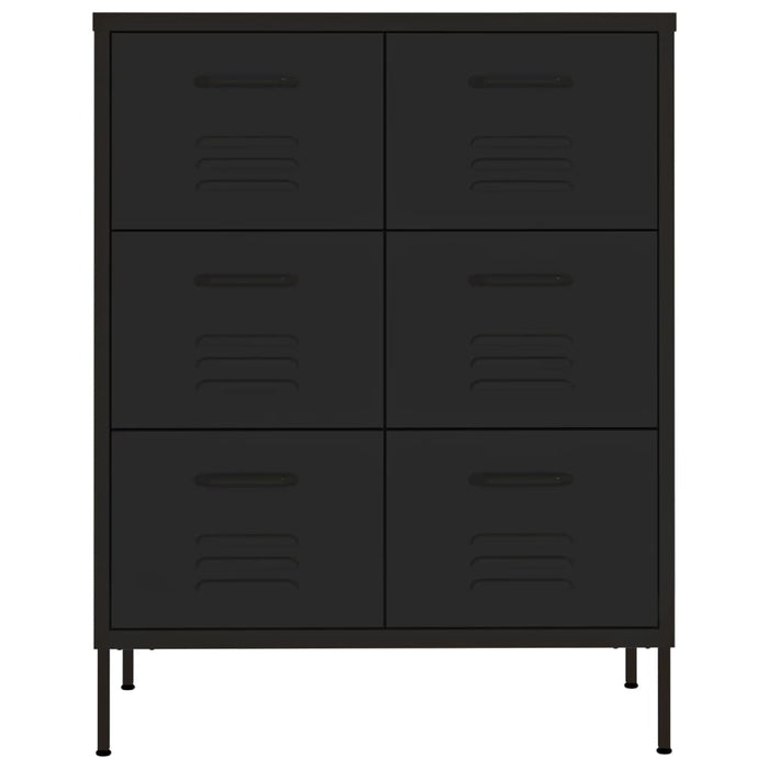 Dulap cu sertare, negru, 80x35x101,5 cm, oțel WALTI