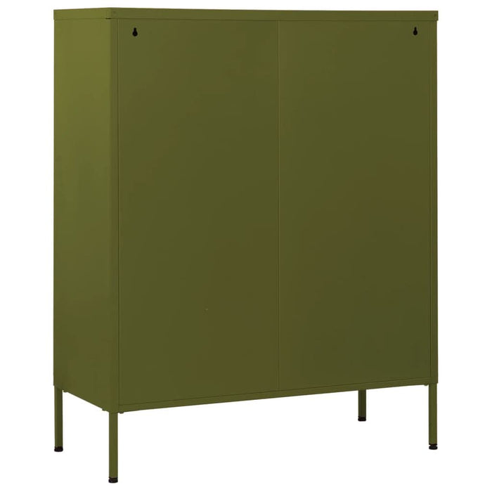 Comodă cu sertare, verde măsliniu, 80x35x101,5 cm oțel - WALTI WALTI