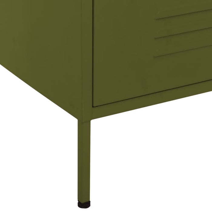 Comodă cu sertare, verde măsliniu, 80x35x101,5 cm oțel - WALTI WALTI