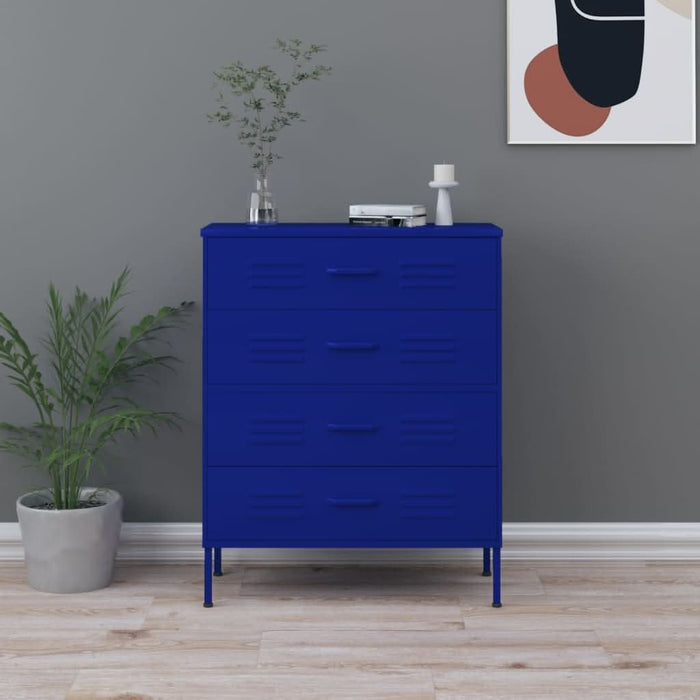 Comodă cu sertare, bleumarin, 80x35x101,5 cm, oțel - WALTI WALTI