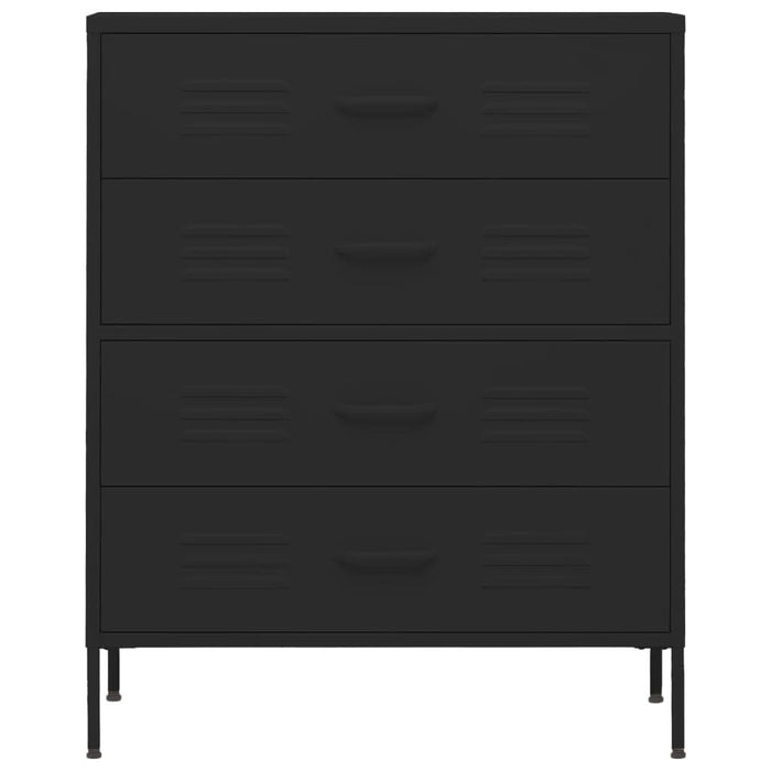 Comodă cu sertare, negru, 80x35x101,5 cm, oțel - WALTI WALTI