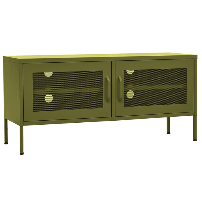 Comodă TV, verde măsliniu, 105x35x50 cm, oțel WALTI