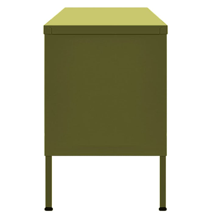 Comodă TV, verde măsliniu, 105x35x50 cm, oțel WALTI