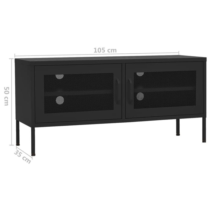 Comodă TV, negru, 105x35x50 cm, oțel - WALTI WALTI