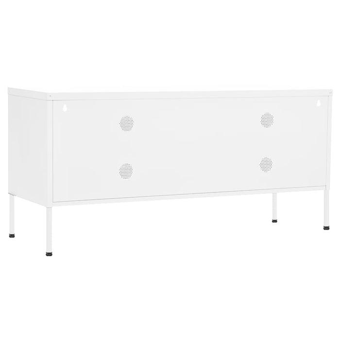 Comodă TV, alb, 105x35x50 cm, oțel WALTI