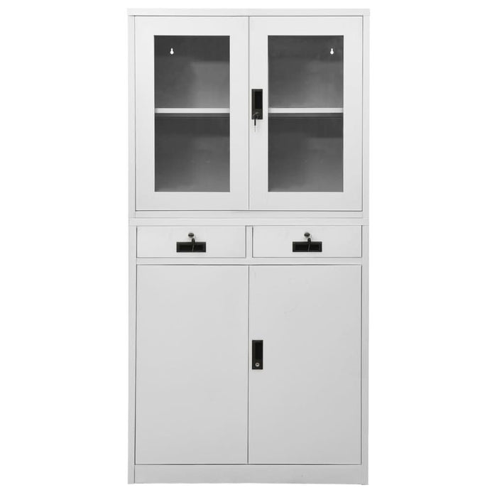 Dulap de birou gri deschis 90x40x180 cm oțel/sticlă securizată - WALTI WALTI